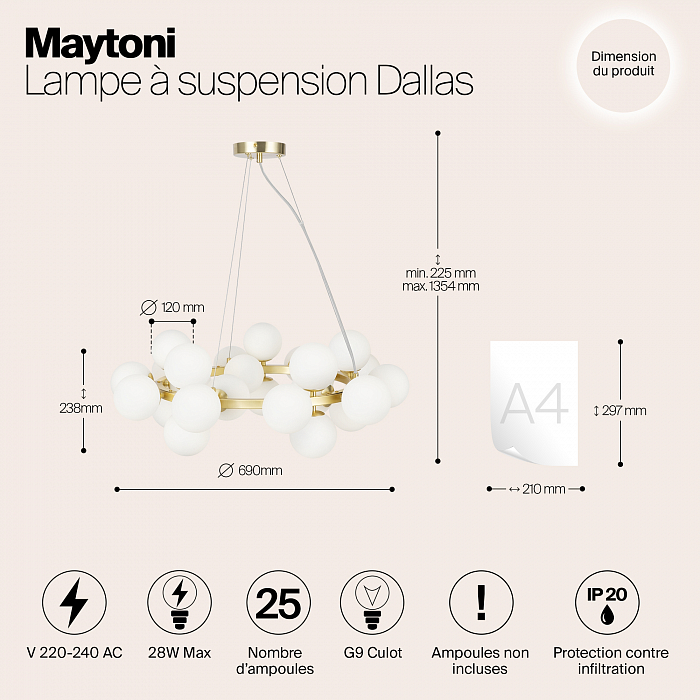 Светильник Maytoni MOD545PL-25BS
